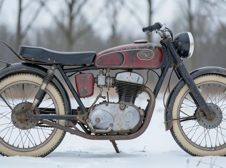 moto d'epoca da restaurare