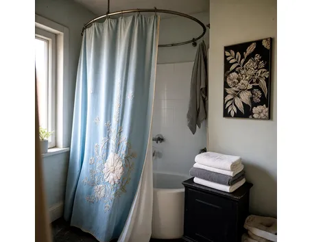 Tenda doccia con motivi floreali