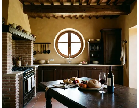 Cucina in muratura rustica