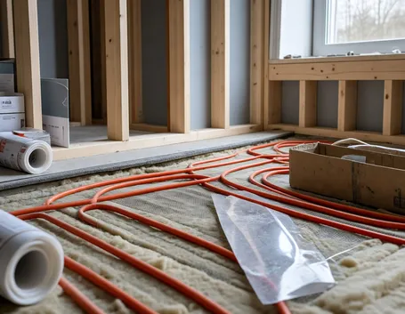 Riscaldamento a pavimento in costruzione