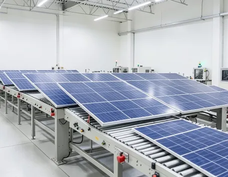 Linea di produzione dei pannelli fotovoltaici