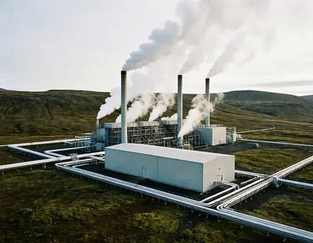 Una centrale geotermica