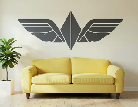 Una parete decorata con la decalcomania