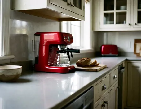 Macchinetta del caffè rossa