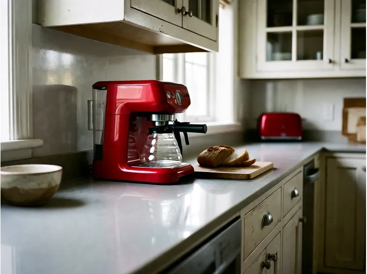 Macchinetta del caffè rossa
