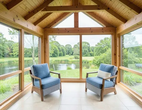 Grande veranda in legno