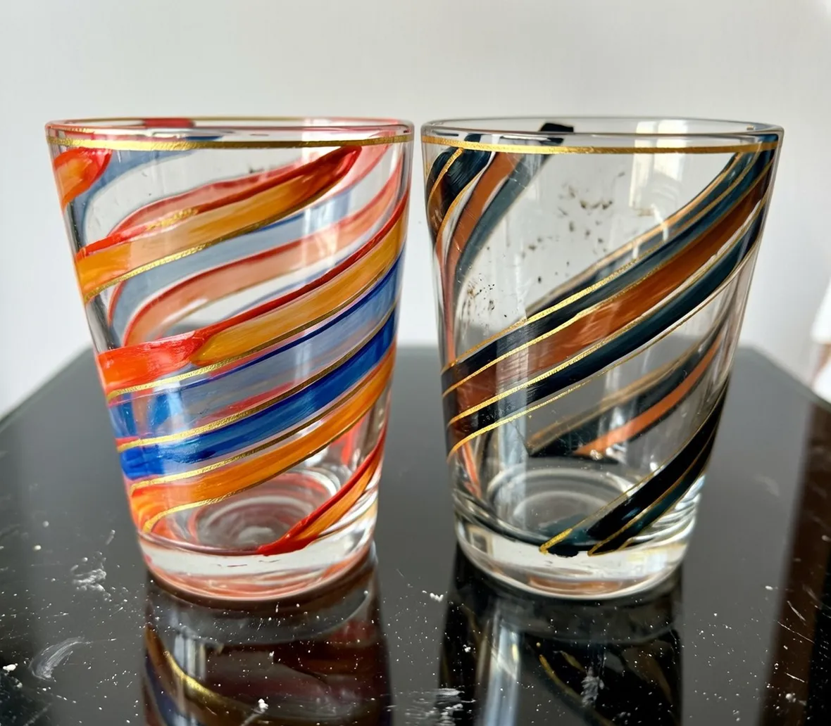Bicchieri decorati a mano