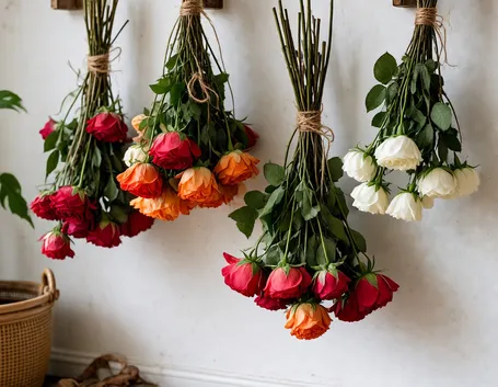 Fiori appesi ad essiccare