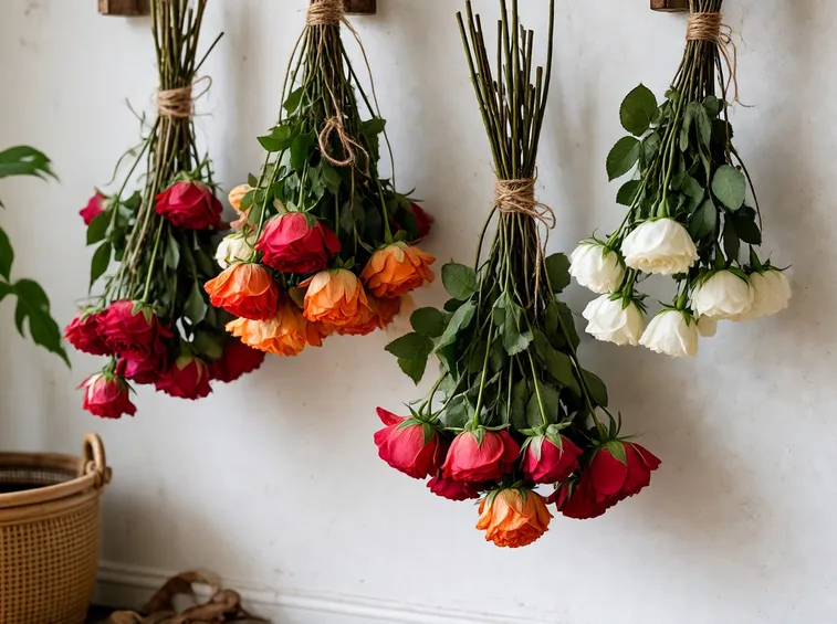 Fiori appesi ad essiccare