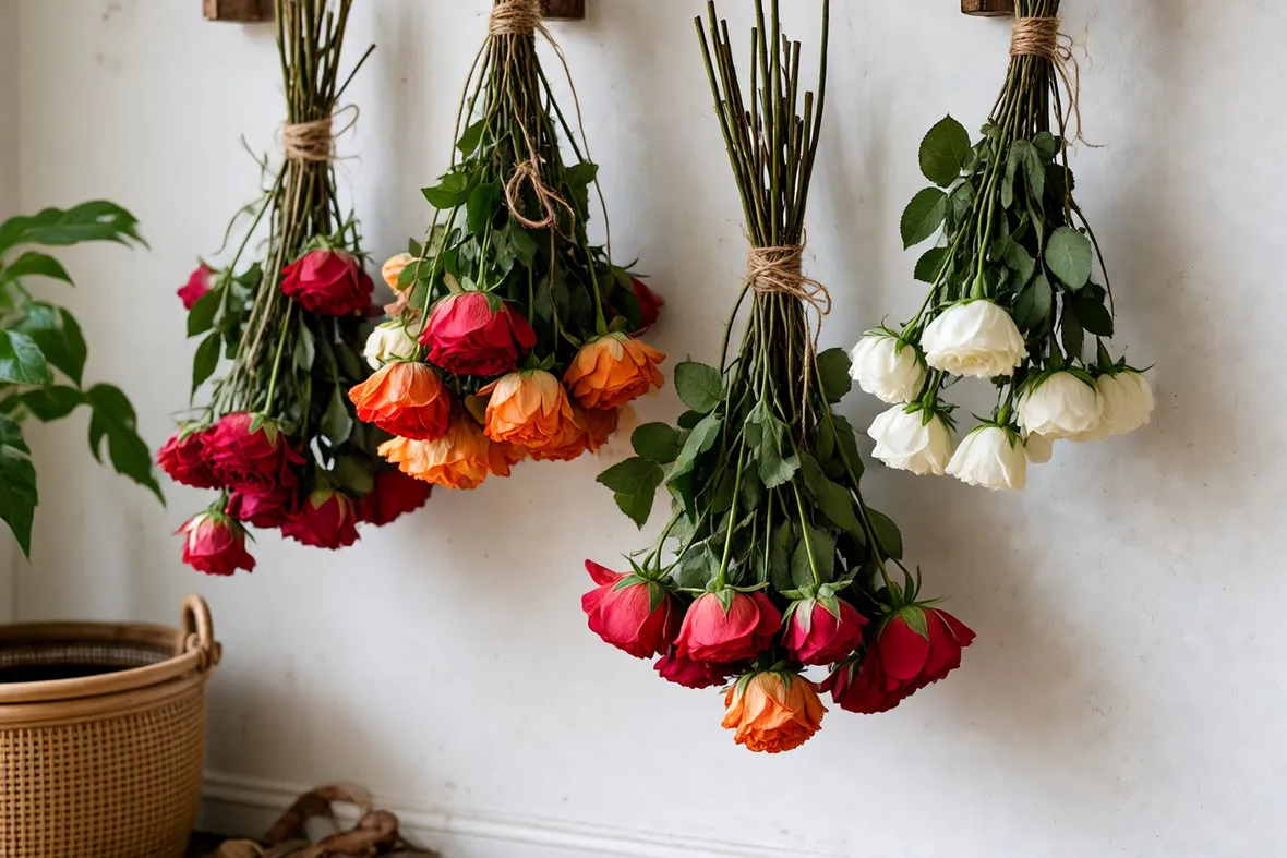 Fiori appesi ad essiccare