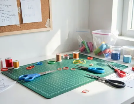 Il tavolo di lavoro di qualcuno che fa del bricolage