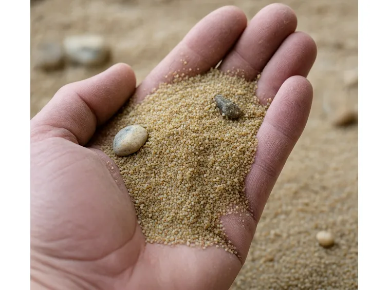 Piccolo mucchio di sabbia di fiume