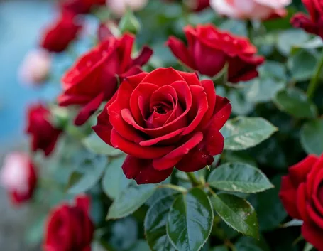 Pianta di rosa fiorita