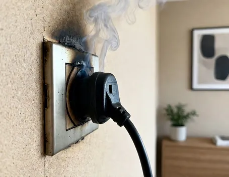 Esempio di incendio provocato da sovraccarico di energia elettrica