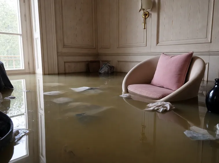 Stanza con presenza acqua sul pavimento
