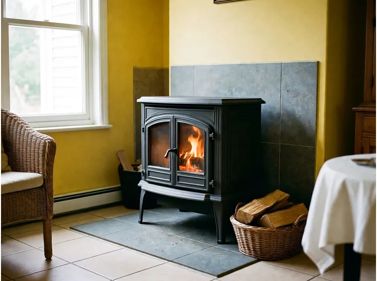 Stufa a legna con forno tradizionale