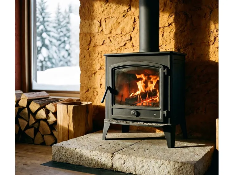 Termostufa in ambiente rustico