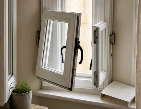 Finestra in PVC con diversi sistemi di chiusura