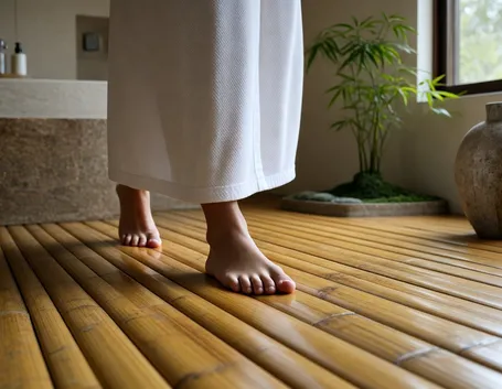 Parquet in bamboo in bagno