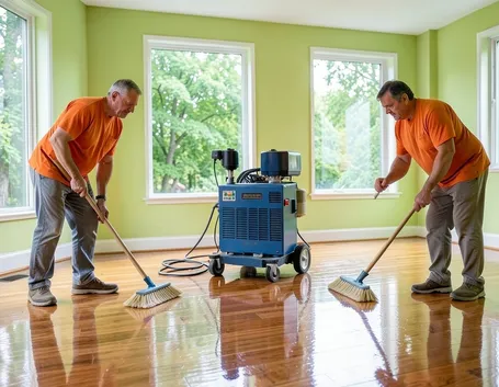 Pulizia del parquet con acqua