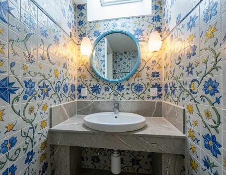 Esempio di mosaico in bagno