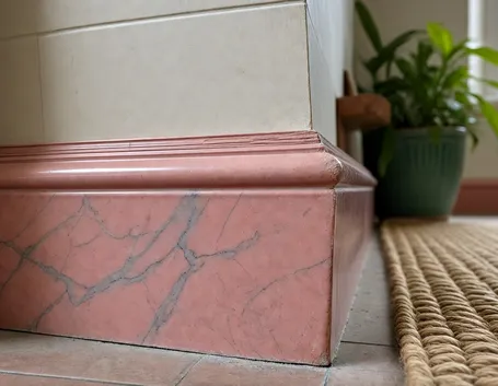 Battiscopa in ceramica decorato