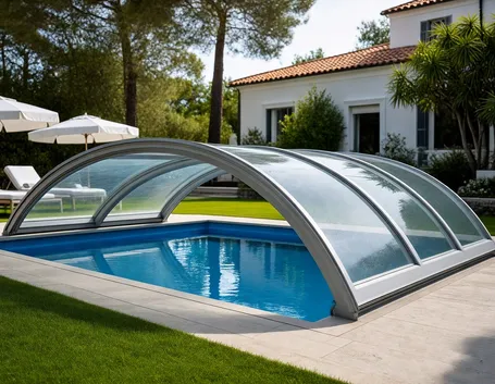 Copertura per piscina telescopica
