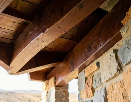 Copertura in travi in legno
