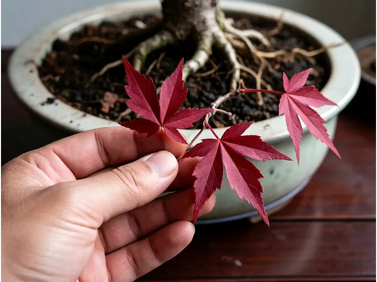Foglie di bonsai acero rosso