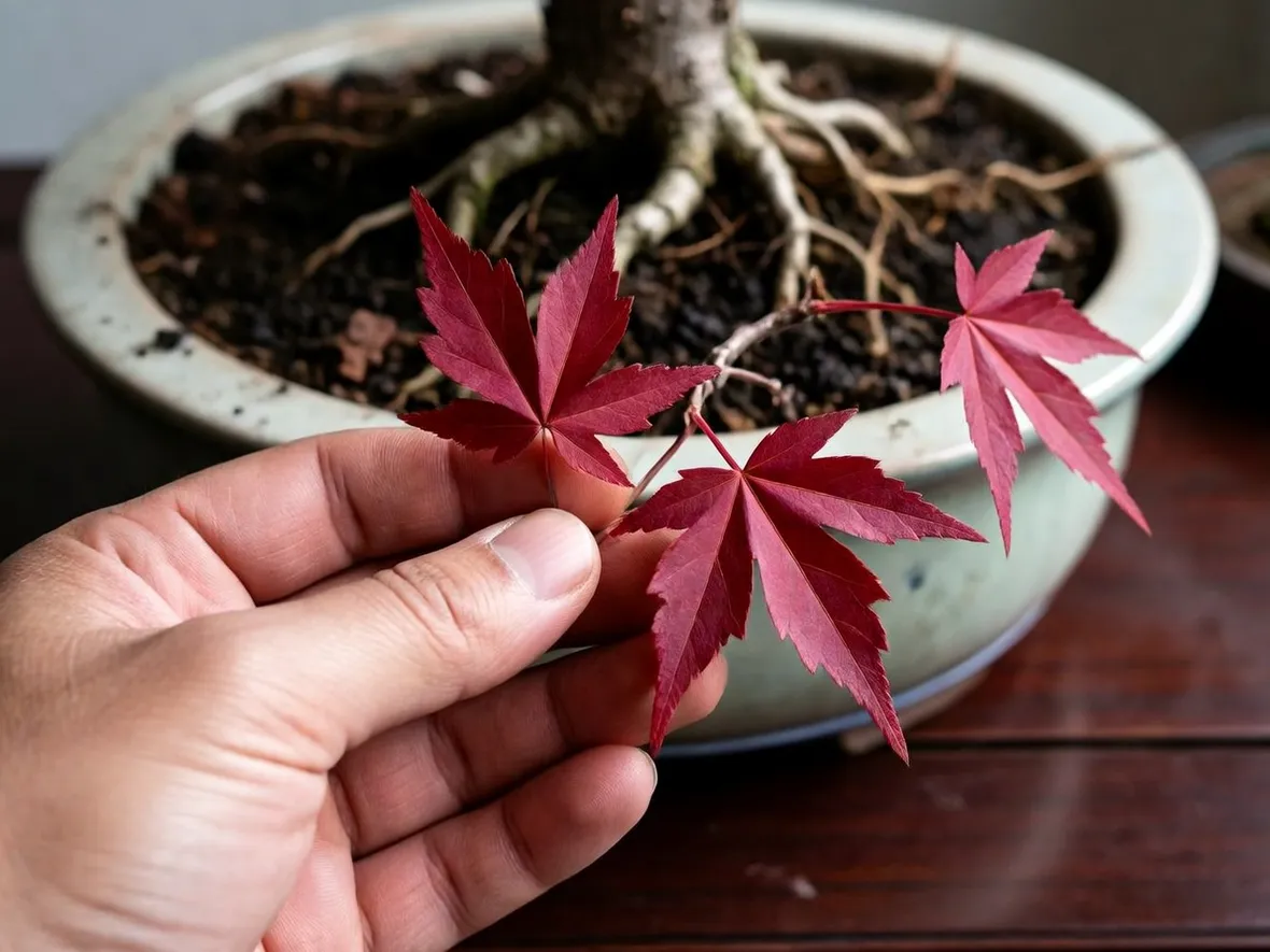 Foglie di bonsai acero rosso